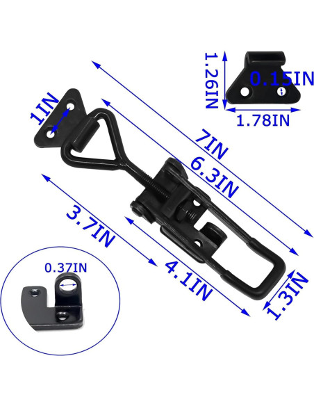 4 Pestillos de Palanca Ajustables EVANCENT 1320lbs Metal Negro