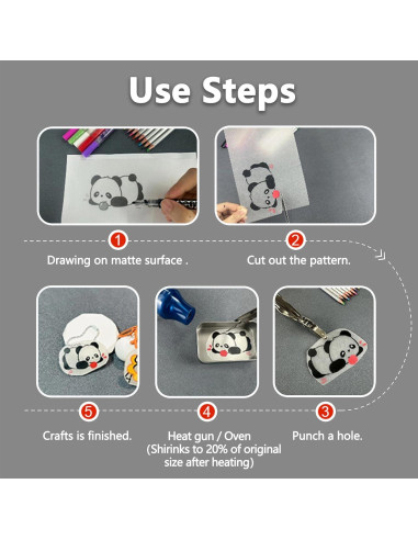 Hojas de Plástico Shrinky Dink Mecefeno 20 Piezas 20.1x14.5 cm