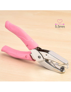 Perforadora de Papel de Mano De Mano Corazón 0.6 cm Rosa 2