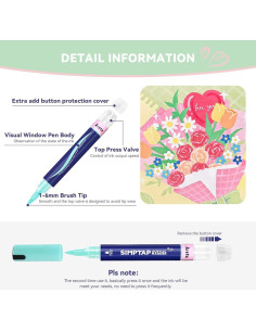 Bolígrafo Acrílico Arrtx Simptap 48 Colores Punta de Pincel 2