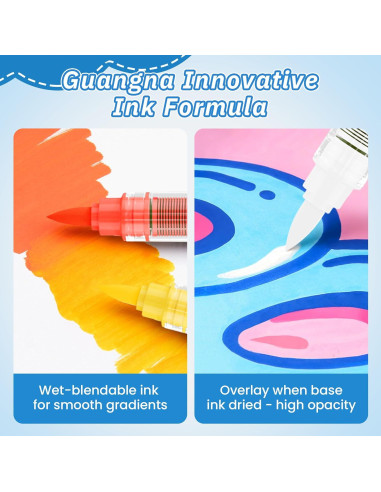 Marcadores de Pintura Acrílica Guangna 72 Colores Punta Pincel