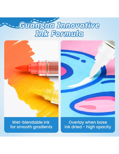Marcadores de Pintura Acrílica Guangna 72 Colores Punta Pincel