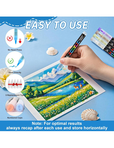 Marcadores de Pintura Acrílica Guangna 72 Colores Punta Pincel