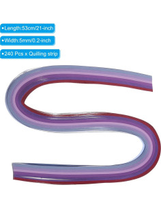 Tiras de Quilling PATIKIL 240pcs Papel 5mm x 53cm Púrpura 2
