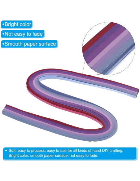 Tiras de Quilling PATIKIL 240pcs Papel 5mm x 53cm Púrpura Tiras de Quilling PATIKIL 240pcs Papel 5mm x 53cm Púrpura