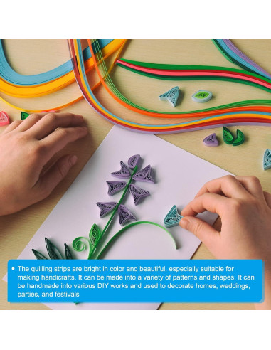 Tiras de Quilling PATIKIL 240pcs Papel 5mm x 53cm Púrpura