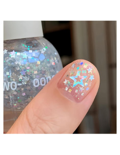 Esmalte de Uñas Brillante con Purpurina Estrella KAHSOSE 10ML