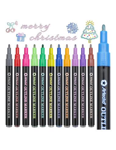 Marcadores Metálicos Artecho 12 Colores Brillantes 2mm