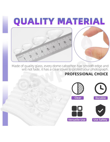 Kit 115Pcs Cabochones de Vidrio Teardrop Swpeet 4 Tamaños