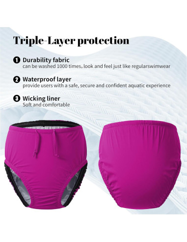 Pañal de Natación Reutilizable Codida Rosa 10-12T para Niños