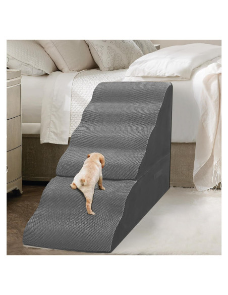 Escalera para Perros MALOROY 76 cm de Altura Gris 6 Pasos