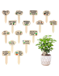 15 Etiquetas de Madera para Plantas Ouligay Impermeables