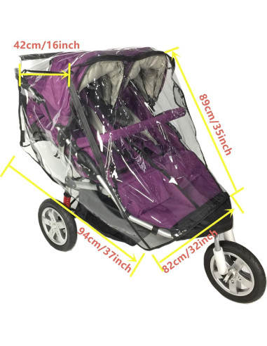 Cubierta de Lluvia Universal para Cochecito Doble Lado a Lado