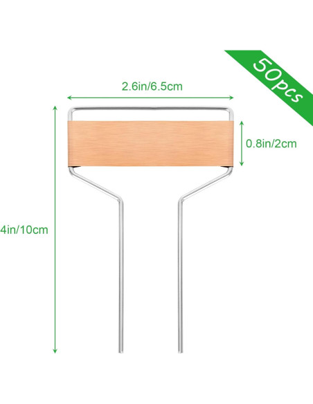 50 Etiquetas de Cobre para Plantas APACALI 10 cm Reutilizables