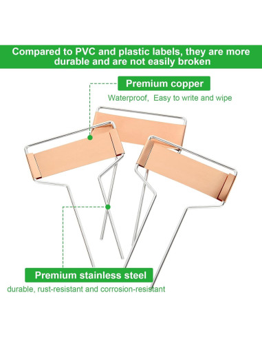 50 Etiquetas de Cobre para Plantas APACALI 10 cm Reutilizables