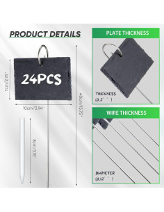 Etiquetas para Plantas LEIFIDE 24 Piezas Reutilizables 2