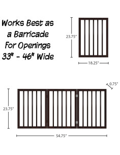 Puerta Plegable para Mascotas PETMAKER 137x60 cm Marrón 2