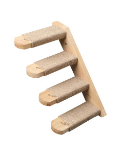 Estante para Gatos FUKUMARU Montado en Pared 39.9x6.9cm - Escalera de 4 Pasos