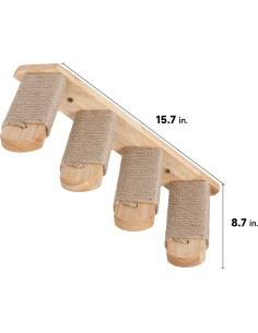 Estante para Gatos FUKUMARU Montado en Pared 39.9x6.9cm - Escalera de 4 Pasos 2