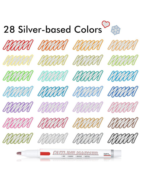 Marcadores Permanentes Doble Línea Shuttle Art 28 Colores Brillantes