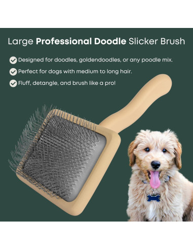 Cepillo Slicker para Perros Freshly Bailey - Ideal para Doodles y Poodles