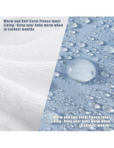 Saco de pies para cochecito Yoofoss invierno azul 104 cm