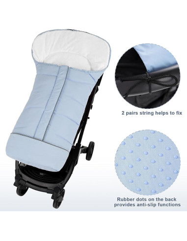 Saco de pies para cochecito Yoofoss invierno azul 104 cm