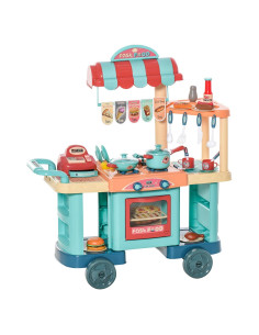 Conjunto de Cocina para Niños Qaba 50 Piezas con Caja Registradora
