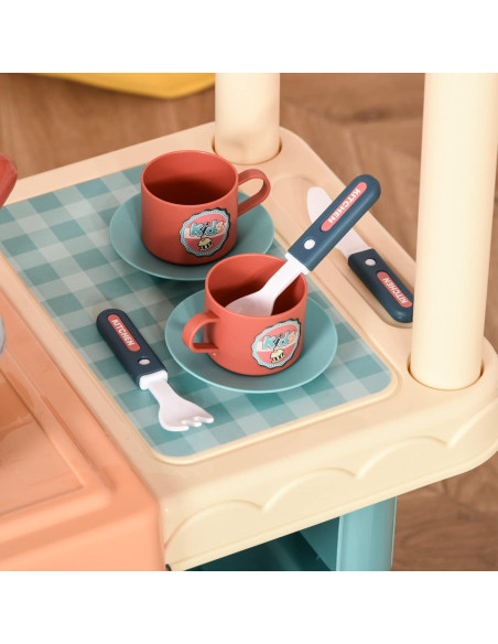 Conjunto de Cocina para Niños Qaba 50 Piezas con Caja Registradora