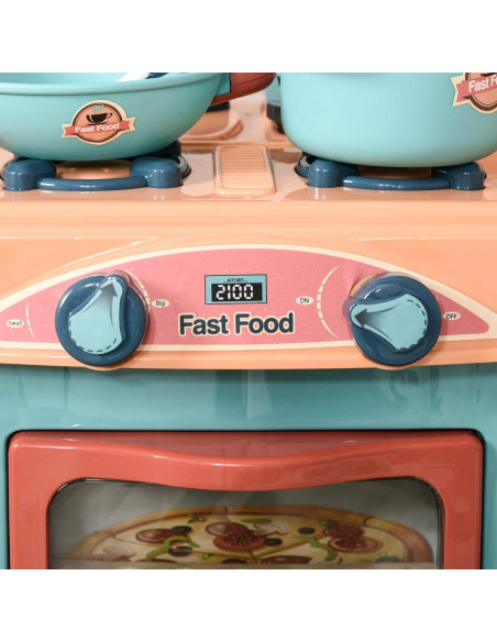 Conjunto de Cocina para Niños Qaba 50 Piezas con Caja Registradora