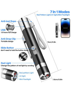 Juguete Interactivo para Gatos Waputne, Recargable USB, 5 Patrones 2