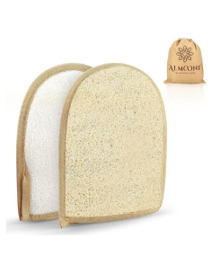 Guantes Exfoliantes de Lufa Natural ALMOONI - 3 Piezas