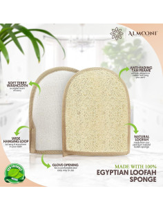 Guantes Exfoliantes de Lufa Natural ALMOONI - 3 Piezas 2