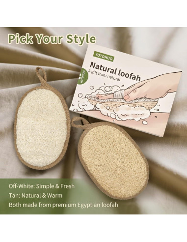 Esponja Exfoliante de Lufa Egipcia Natural YOTDHUO 2Pack