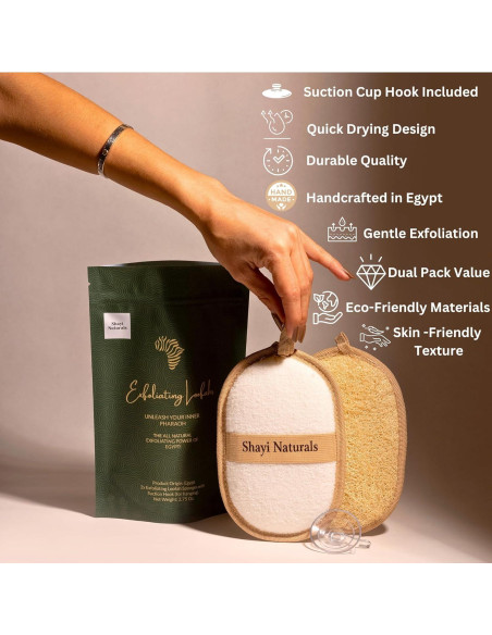 Esponja de Lufa Natural Shayi - Exfoliante para Cuerpo y Cara (2 Pzs) Esponja de Lufa Natural Shayi - Exfoliante para Cuerpo y Cara (2 Pzs)