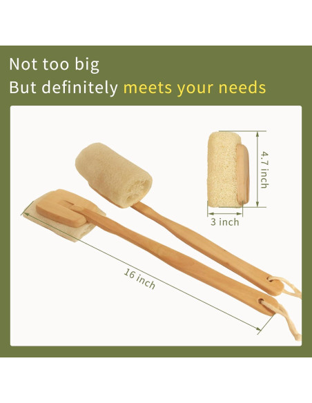 Esponja de Lufa Natural con Mango Desmontable YOTDHUO 43x10 cm