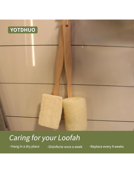 Esponja de Lufa Natural con Mango Desmontable YOTDHUO 43x10 cm