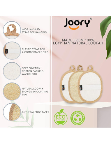 Esponjas de Lufa Natural Exfoliantes JOORY - Paquete de 3