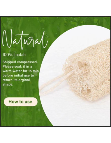 Esponja de Lufa Natural ShunQing 15.24 cm para Cocina y Baño