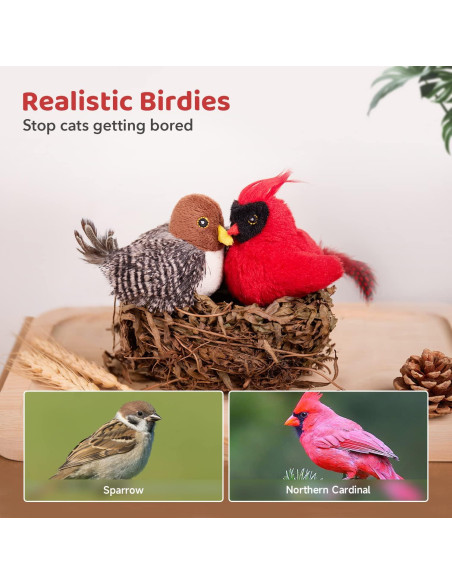 Juguetes para Gatos Potaroma Aves Chirriantes 2 Pcs con Catnip