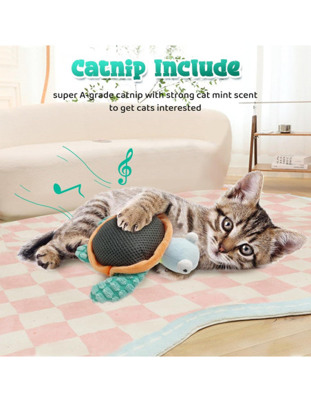 Juguete Interactivo para Gatos BuntyJoy Tortuga 14x9.1cm