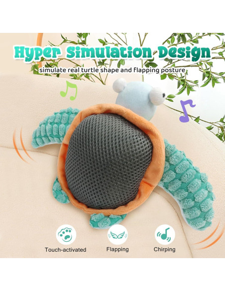 Juguete Interactivo para Gatos BuntyJoy Tortuga 14x9.1cm