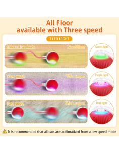 Juguete Interactivo para Gatos LEEHON Bola Automática Rojo 2