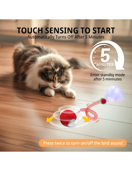 Juguete Interactivo para Gatos LEEHON Bola Automática Rojo