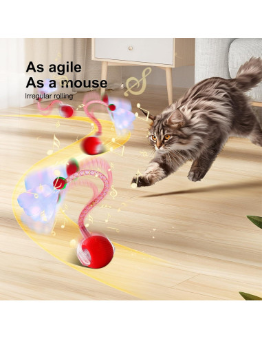 Juguete Interactivo para Gatos LEEHON Bola Automática Rojo
