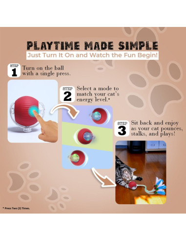 Juguete Interactivo para Gatos GlowPounce - Bola Automática 6.99cm