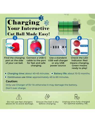 Juguete Interactivo para Gatos GlowPounce - Bola Automática 6.99cm
