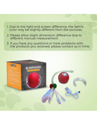 Juguete Interactivo para Gatos GlowPounce - Bola Automática 6.99cm