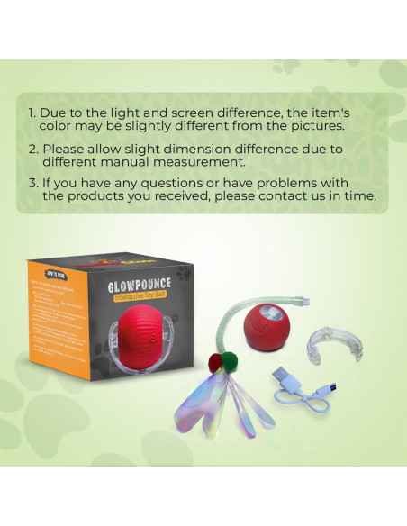 Juguete Interactivo para Gatos GlowPounce - Bola Automática 6.99cm