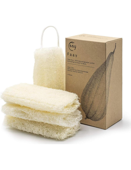 Esponjas de Lufa Ecológicas FAAY - 4 Pcs 15.24 cm Exfoliantes